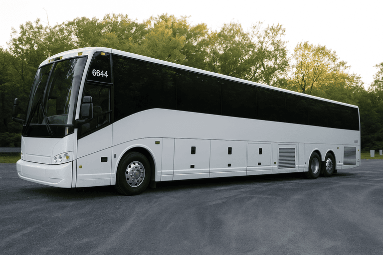 exterior of Charter Bus Rental Cherry Hill coach bus